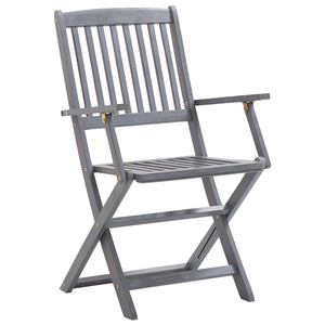 vidaXL 7-Piece Outdoor Dining Set Solid Acacia Wood Grey