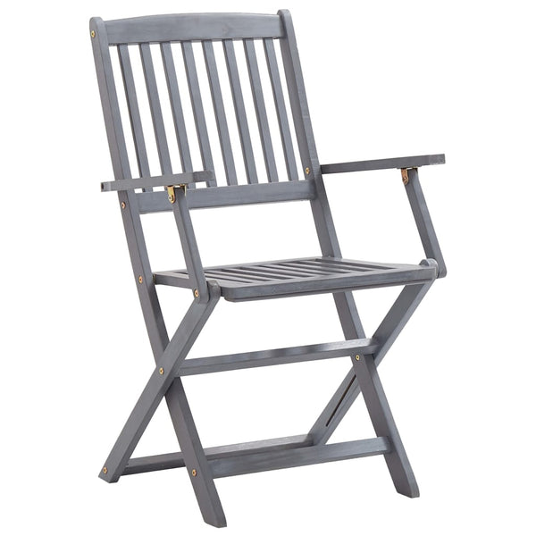 vidaXL 7-Piece Outdoor Dining Set Solid Acacia Wood Grey