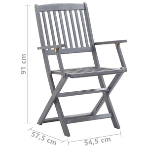 vidaXL 9-piece Outdoor Dining Set Solid Acacia Wood Grey