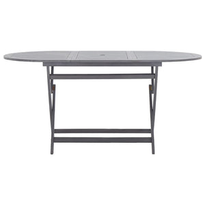 vidaXL 9-piece Outdoor Dining Set Solid Acacia Wood Grey