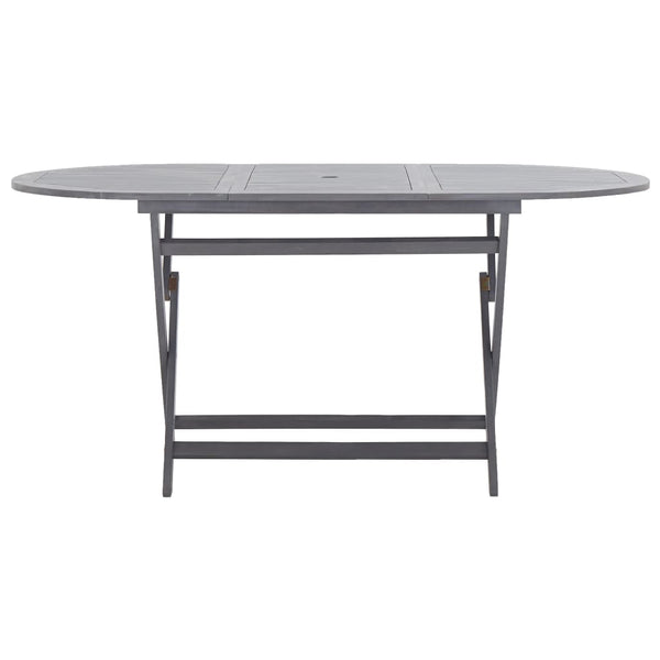 vidaXL 9-piece Outdoor Dining Set Solid Acacia Wood Grey