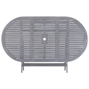 vidaXL 9-piece Outdoor Dining Set Solid Acacia Wood Grey
