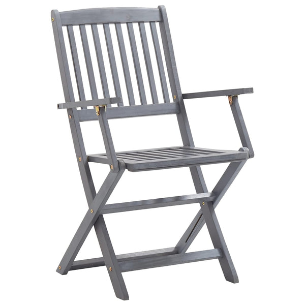 vidaXL 9-piece Outdoor Dining Set Solid Acacia Wood Grey