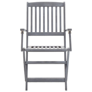 vidaXL 9-piece Outdoor Dining Set Solid Acacia Wood Grey