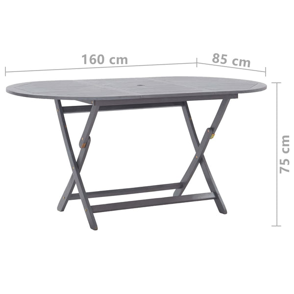vidaXL 9-piece Outdoor Dining Set Solid Acacia Wood Grey