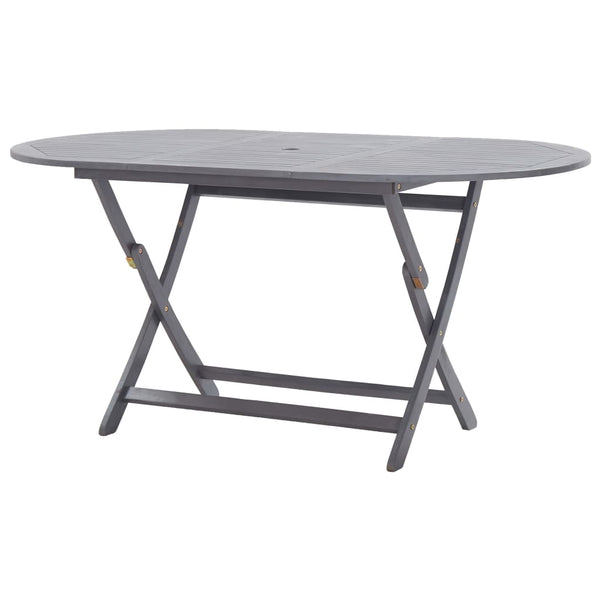 vidaXL 7-Piece Outdoor Dining Set Solid Acacia Wood Grey