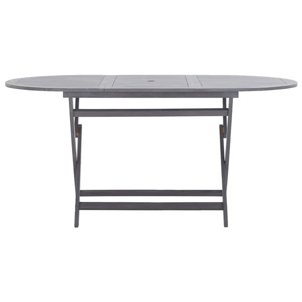 vidaXL 7-Piece Outdoor Dining Set Solid Acacia Wood Grey