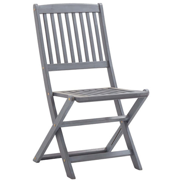vidaXL 7-Piece Outdoor Dining Set Solid Acacia Wood Grey