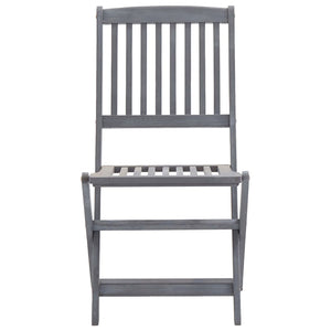 vidaXL 7-Piece Outdoor Dining Set Solid Acacia Wood Grey
