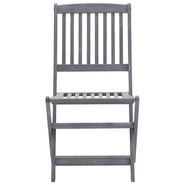 vidaXL 7-Piece Outdoor Dining Set Solid Acacia Wood Grey