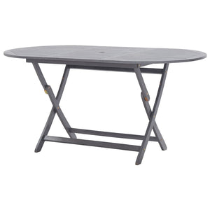 vidaXL 9-piece Outdoor Dining Set Solid Acacia Wood Grey