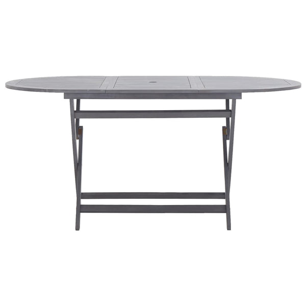 vidaXL 9-piece Outdoor Dining Set Solid Acacia Wood Grey