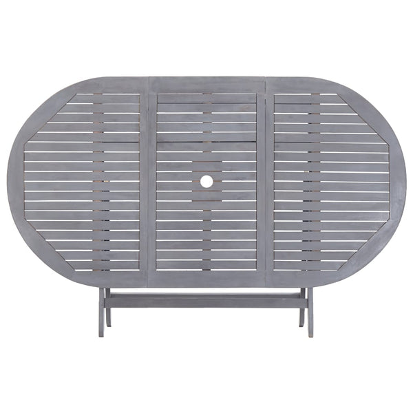 vidaXL 9-piece Outdoor Dining Set Solid Acacia Wood Grey