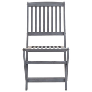 vidaXL 9-piece Outdoor Dining Set Solid Acacia Wood Grey