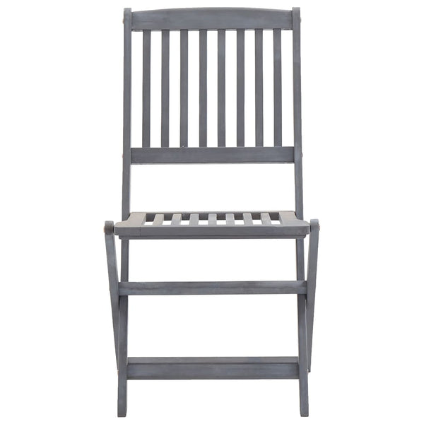 vidaXL 9-piece Outdoor Dining Set Solid Acacia Wood Grey