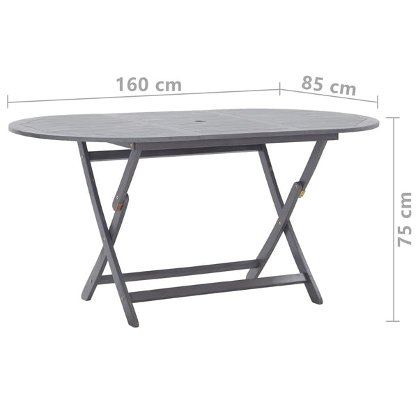 vidaXL 9-piece Outdoor Dining Set Solid Acacia Wood Grey