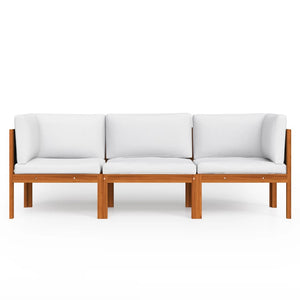 vidaXL 3-Seater Garden Sofa with Cushions Acacia Wood & Rope