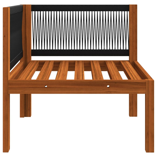 vidaXL 3-Seater Garden Sofa with Cushions Acacia Wood & Rope