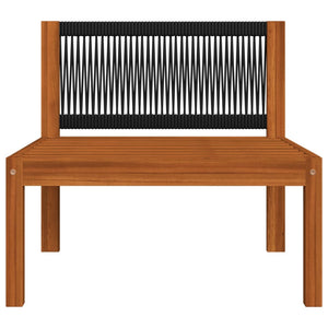 vidaXL 3-Seater Garden Sofa with Cushions Acacia Wood & Rope