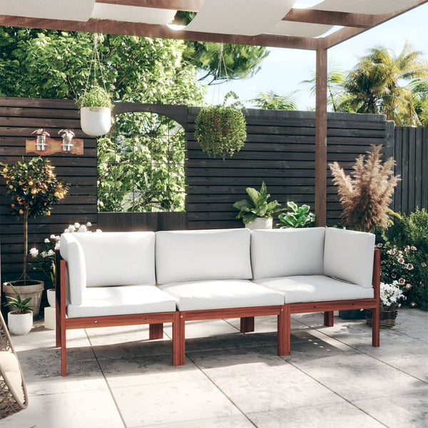 vidaXL 3-Seater Garden Sofa with Cushions Acacia Wood & Rope