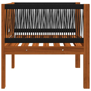 vidaXL 7-Piece Garden Lounge Set with Cushions Cream Acacia Wood & Rope