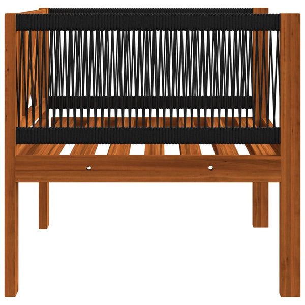 vidaXL 7-Piece Garden Lounge Set with Cushions Cream Acacia Wood & Rope