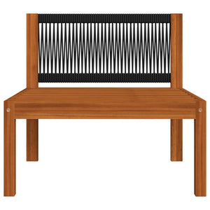 vidaXL 6-piece Garden Lounge Set with Cushions Cream Acacia Wood & Rope
