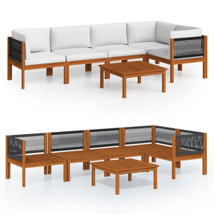 vidaXL 6-Piece Garden Lounge Set with Cushions Cream 63 x 63 cm