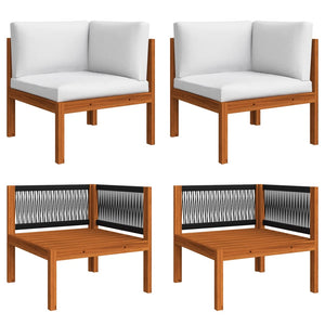vidaXL 6-Piece Garden Lounge Set with Cushions Cream 63 x 63 cm