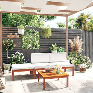 vidaXL 4-Piece Garden Lounge Set with Cushions Cream 63 x 63 cm