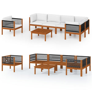 vidaXL 7-Piece Garden Lounge Set with Cushions Cream 63 x 63 cm