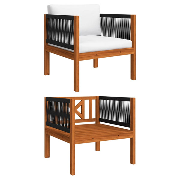 vidaXL 7-Piece Garden Lounge Set with Cushions Cream 63 x 63 cm