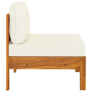 vidaXL 3-Seater Garden Sofa with Cream White Cushions Solid Acacia Wood