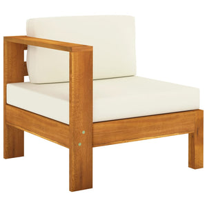vidaXL 4-Seater Garden Sofa with Cream White Cushions Solid Acacia Wood