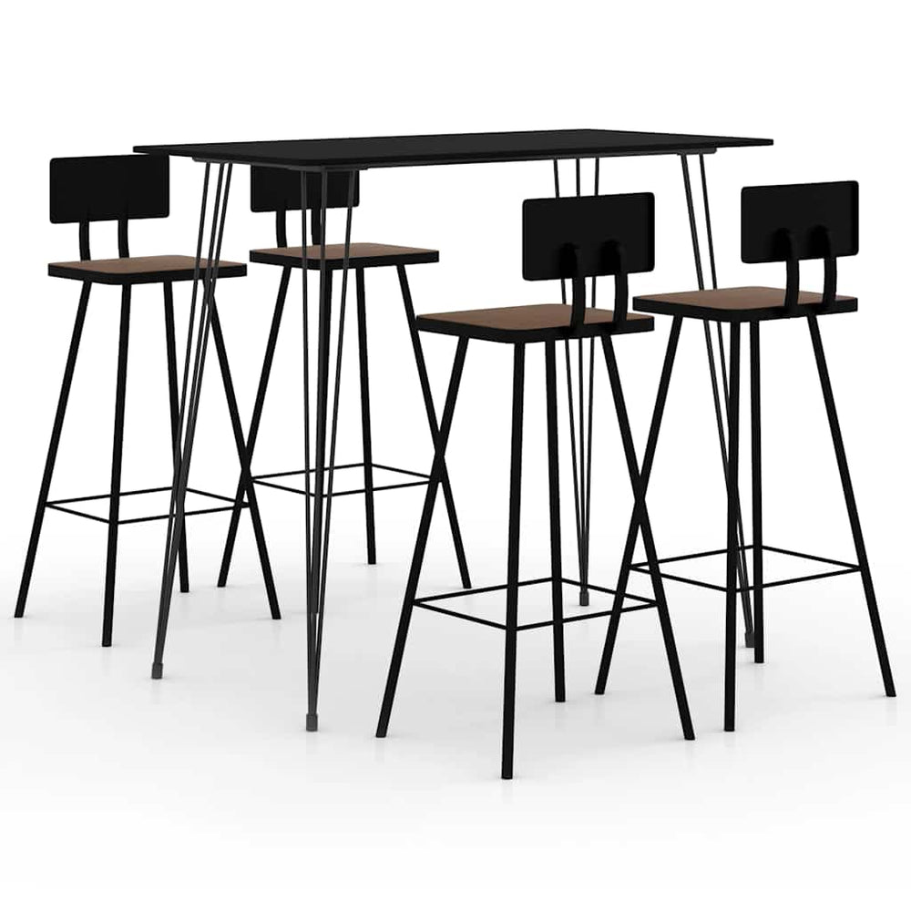 vidaXL 5-piece Bar Set Black