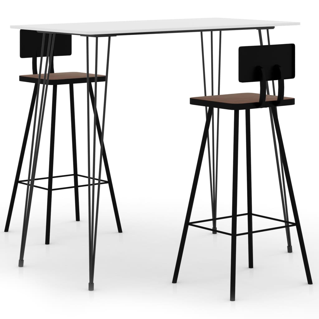 vidaXL 3-Piece Bar Set White