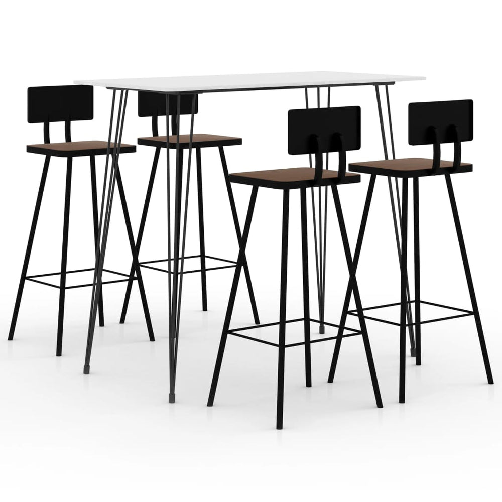 vidaXL 5-Piece Bar Set White