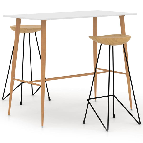 vidaXL 3-Piece Bar Set White