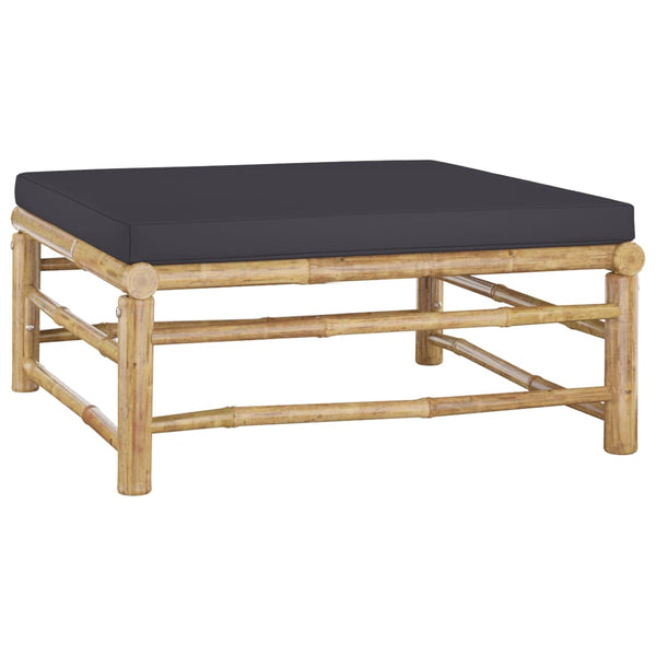 vidaXL 5-piece Garden Lounge Set with Dark Grey Cushions Bamboo