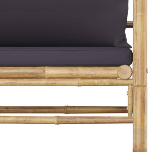 vidaXL 5-piece Garden Lounge Set with Dark Grey Cushions Bamboo