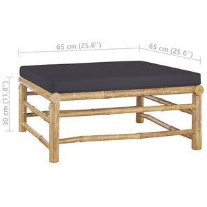 vidaXL 8-Piece Garden Lounge Set with Dark Grey Cushions Bamboo