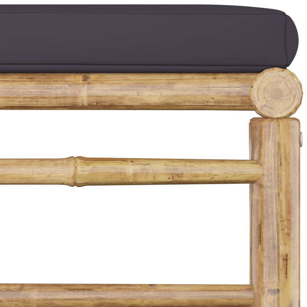 vidaXL 8-Piece Garden Lounge Set with Dark Grey Cushions Bamboo