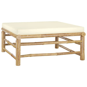 vidaXL 12-piece Garden Lounge Set with Cream White Cushions Bamboo