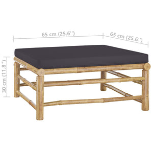 vidaXL 9-piece Garden Lounge Set with Dark Grey Cushions Bamboo