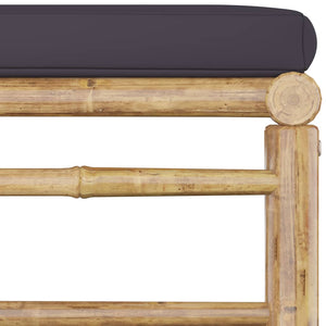 vidaXL 6-Piece Garden Lounge Set with Dark Grey Cushions Bamboo