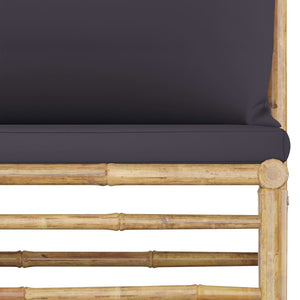 vidaXL 6-Piece Garden Lounge Set with Dark Grey Cushions Bamboo