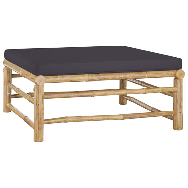 vidaXL 4-Piece Garden Lounge Set with Dark Grey Cushions Bamboo