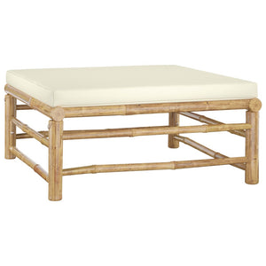 vidaXL 8-piece Garden Lounge Set with Cream White Cushions Bamboo
