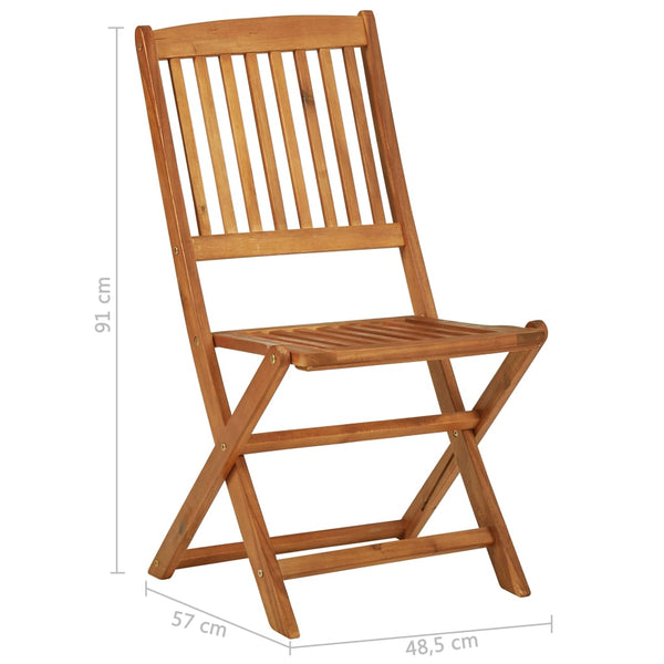 vidaXL 3-Piece Outdoor Dining Set Foldable Solid Acacia Wood