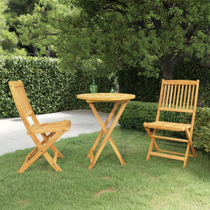 vidaXL 3-Piece Outdoor Dining Set Foldable Solid Acacia Wood